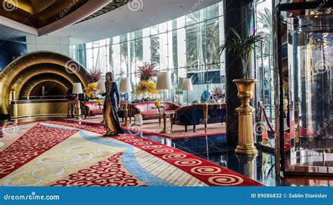 The Lobby of the Hotel Burj Al Arab Editorial Photography - Image of colors, scenics: 89086832