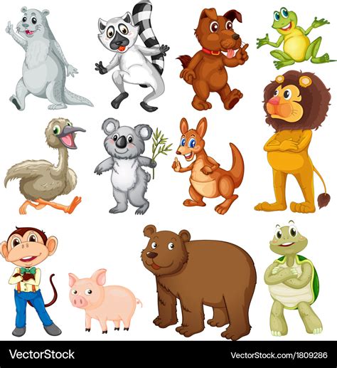 Land animals Royalty Free Vector Image - VectorStock