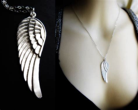 Silver Angel Wing Necklace Sterling Silver chain