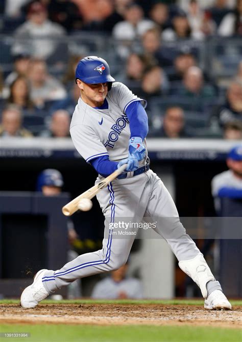 Matt Chapman of the Toronto Blue Jays connects on an eighth inning ...