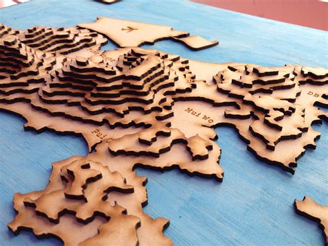 Laser cut 3D topographical maps – Cassiopeia Ltd