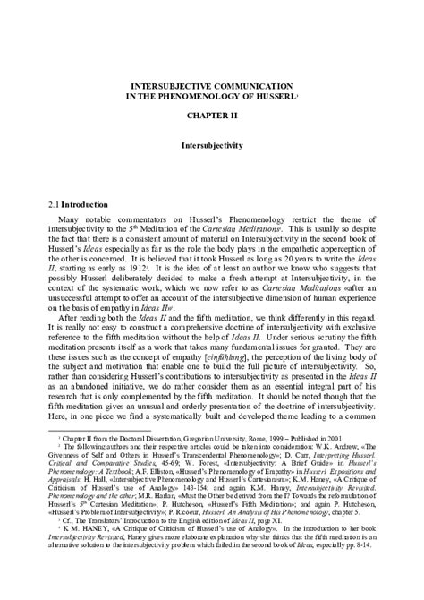 (PDF) INTERSUBJECTIVE COMMUNICATION IN THE PHENOMENOLOGY OF HUSSERL 1 | Stephen Okello ...