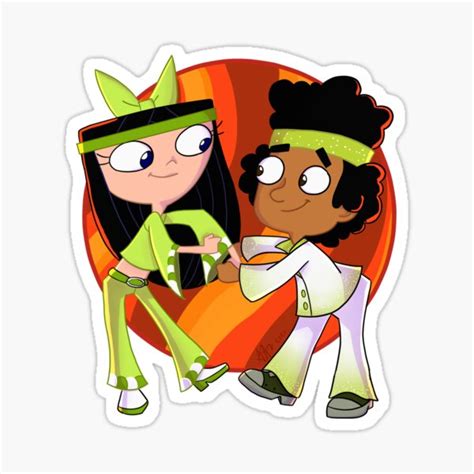 "Disco Isabella and Baljeet" Sticker for Sale by choromatsu | Redbubble