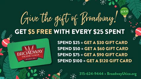 SAVE WITH GIFT CARD SALE AT BROADWAY UTICA - Broadway Theater League of ...