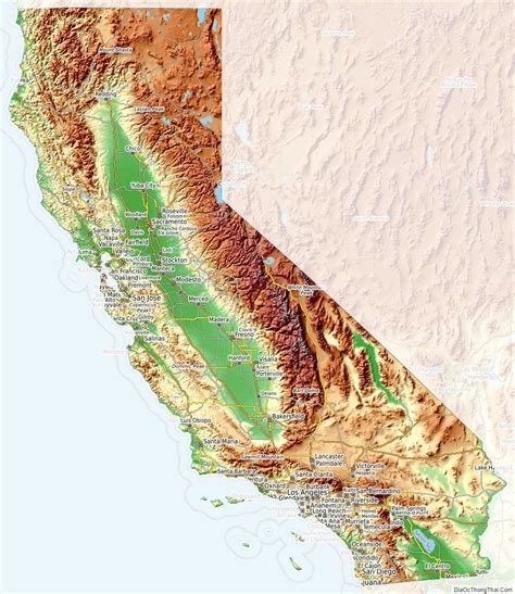 Topographic map of California v1