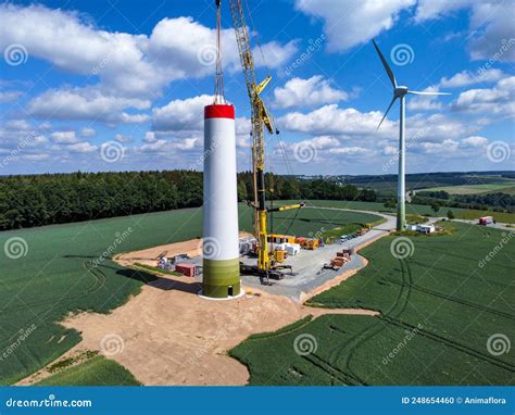 Construction of a New Wind Turbine Stock Photo - Image of nature ...