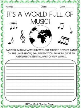 CAN YOU IMAGINE A WORLD WITHOUT MUSIC? NEITHER CAN I! YOUR STUDENTS ...