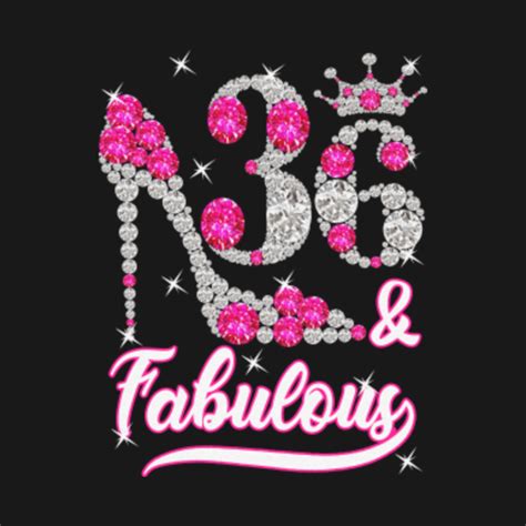 Womens 36 and Fabulous 36th Birthday Diamond Gift Tee Tshirt - Women 36 And Fabulous 36th ...