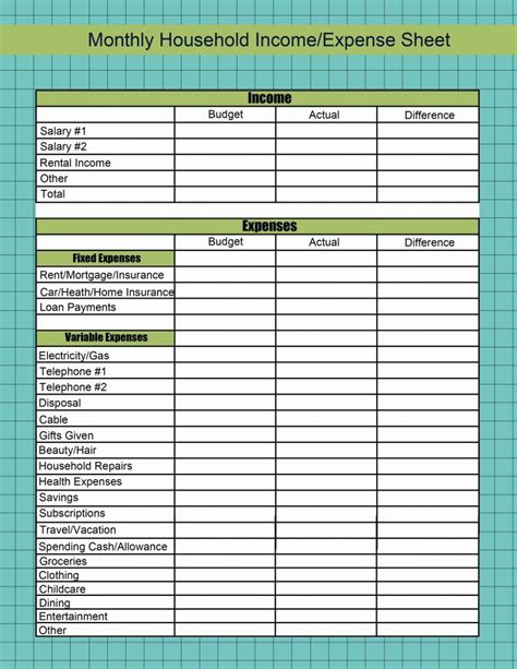 Spreadsheet Income And Expenses Expense Worksheet Excel New — db-excel.com