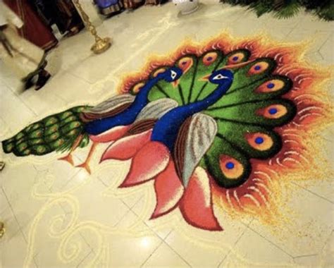 12 Peacock Rangoli Design Ideas For Eco-Friendly Diwali