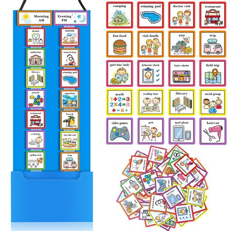 Buy Visual Schedule for Kids, 62 Autism Routine Chart Cards Autism Learning Materials Kids ...