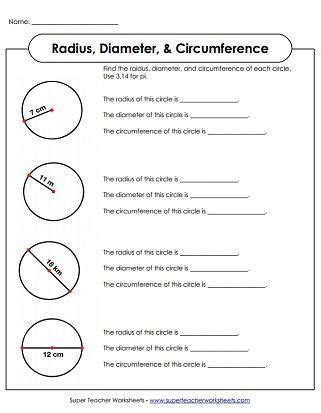 Radius and Diameter Printables | Word problem worksheets, Mathematics ...