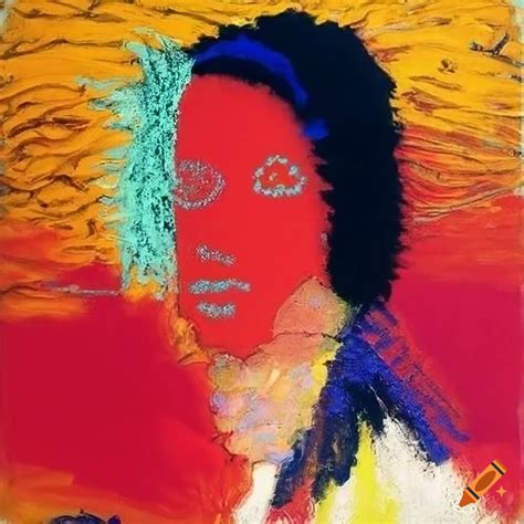 Minimalistic portrait art with abstract oil paint design on Craiyon