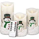 Amazon.com: Snowman LED Flameless Candles Battery Operated Pillar Candle Moving Effect ...