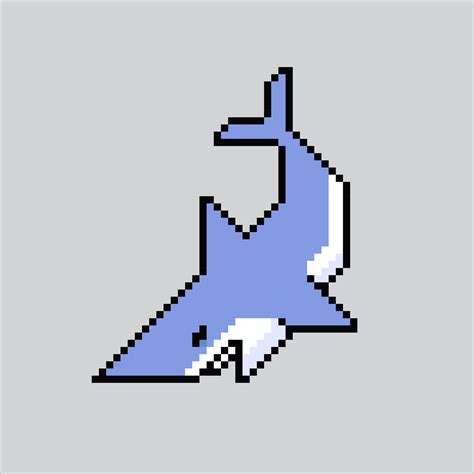 Pixel art illustration Shark. Pixelated Shark. Sea Shark icon pixelated ...