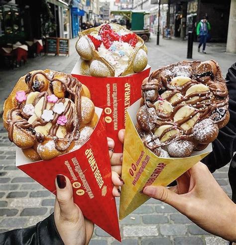 Pin by Katrina Morrison on ♡ Eat Me ♡ | London dessert, London food, Bubble waffle