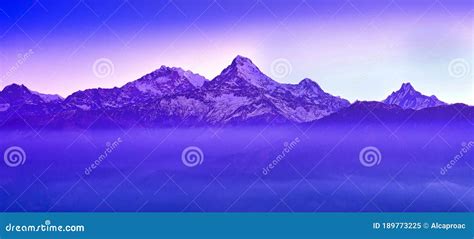 Annapurna South, Annapurna Range Sunrise, Himalaya, Nepal Stock Image - Image of south, biotope ...