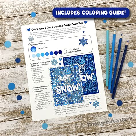 Let it Snow COLORING PAGE Adult Coloring Instant Download | Etsy