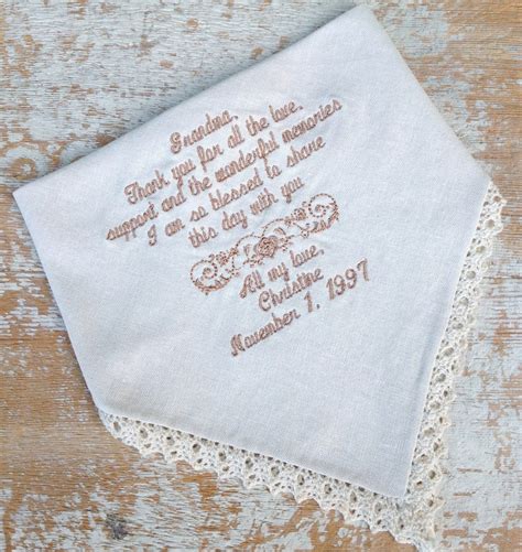 Embroidered Wedding Handkerchief Monogrammed custom