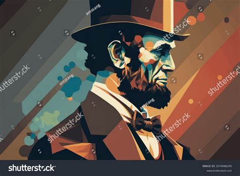 Portrait Abraham Lincoln Background Flat Design Stock Vector (Royalty ...