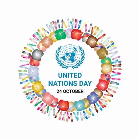 the united nations day logo surrounded by colorful hands