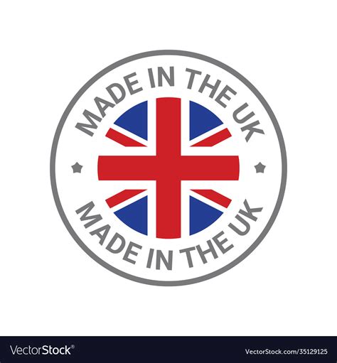 Made in uk britain flag logo english brand Vector Image