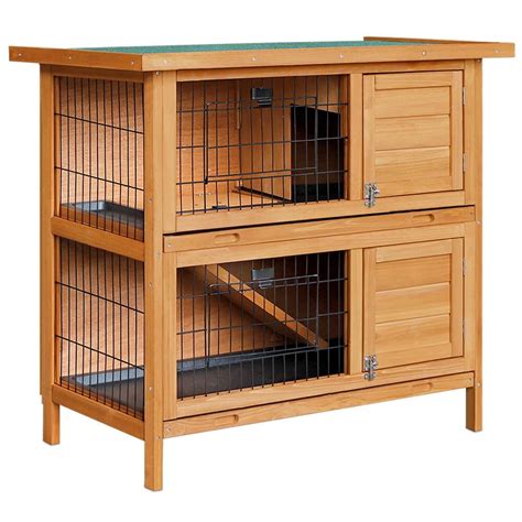 i.Pet 2 Storey Wooden Rabbit Hutch - Auz Sales Online