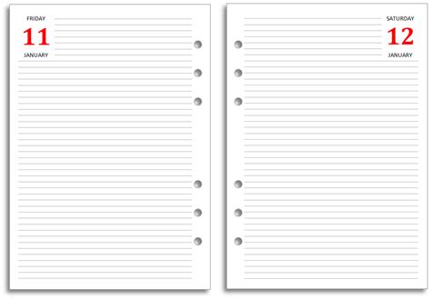 My Life All in One Place: New Filofax A5 diary layout for free download - Minimalist Day Per Page