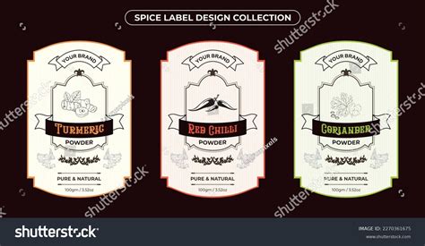 Set Vintage Spice Label Design Vintage Stock Vector (Royalty Free ...