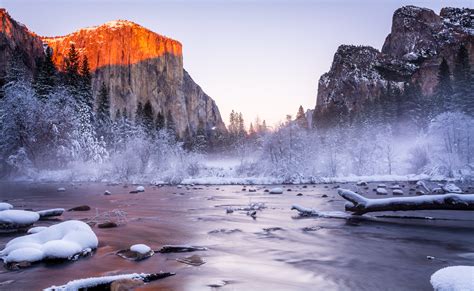 sunset, Lake, Mountain, Snow, Forest, River Wallpapers HD / Desktop and ...