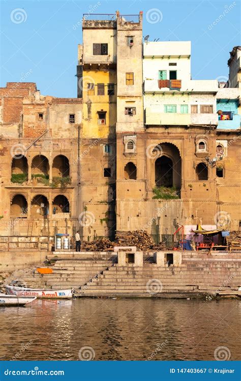 Varanasi City with Ancient Architecture, View of the Holy Ghats at ...