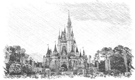 Magic Kingdom Castle Drawing at PaintingValley.com | Explore collection of Magic Kingdom Castle ...