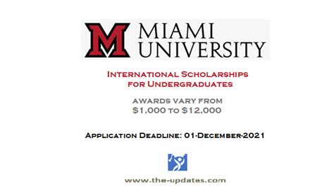 International Scholarships at Miami University USA 2022