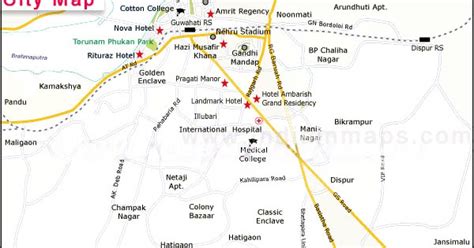 India In Maps: Guwahati City Map