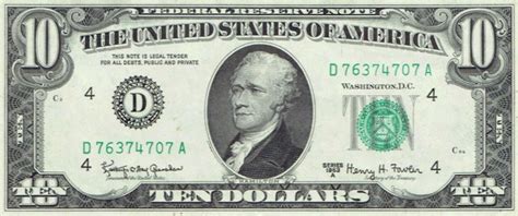 10 Dollar Bill Value Chart