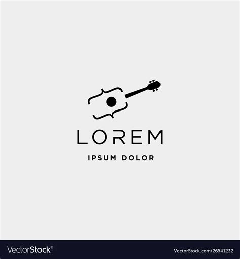 Guitar code logo design music software Royalty Free Vector