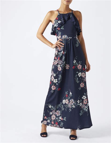 Monsoon Synthetic Sabina Floral Print Maxi Dress in Navy (Blue) - Lyst