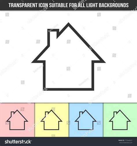 Simple Outline Transparent House Silhouette Icon Stock Vector (Royalty ...