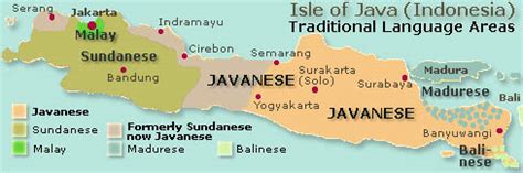 Isle of Java (Indonesia): Map of traditional language areas