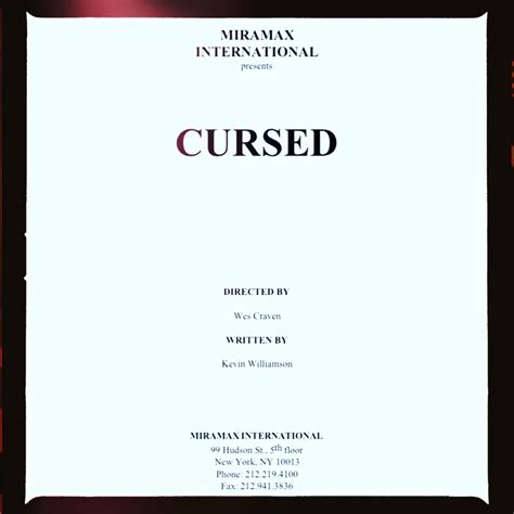 Read An Original Cursed Script!