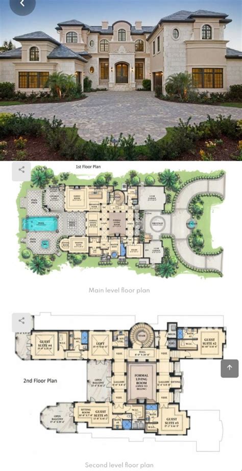 Floor Plan of mini mansion for building | Beautiful house plans, Luxury house plans, House floor ...