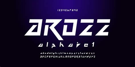 Angled futuristic font 1214418 Vector Art at Vecteezy