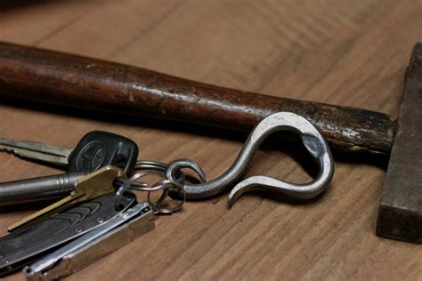 Belt Loop Keychain Bottle Opener Carabiner Blacksmith Hand - Etsy