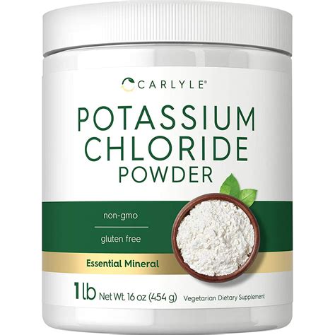 Potassium Chloride Powder Supplement | 16 oz | Food Grade | KCL Table ...