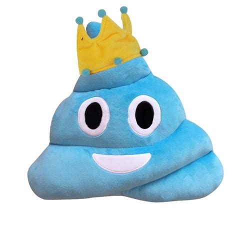 13.8" Blue Crown Poo Emoji Plush Pillow | Cute plush, Soft pillows, Emoji