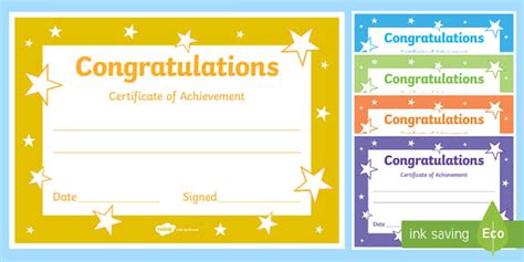 Outstanding Achievement Award Template Collection