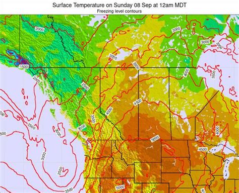 Alberta Surface Temperature on Saturday 20 Mar at 11pm MST