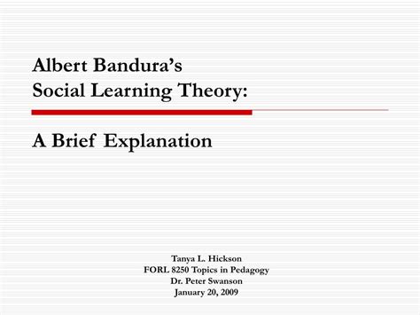 Albert Bandura Social Learning Theory Stages