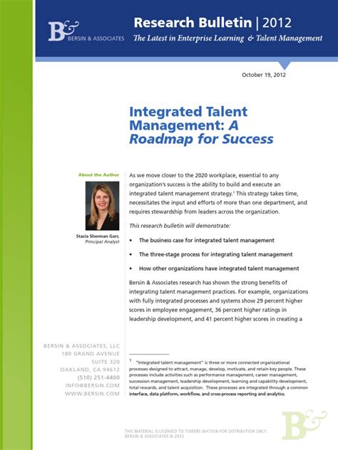 Bersin Research Bulletin 2012 | PDF | Competence (Human Resources) | Talent Management