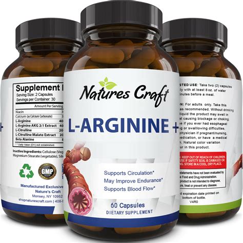 L-Arginine Supplement - Muscle Growth and Support Boost Circulation Energy Boost - Walmart.com ...